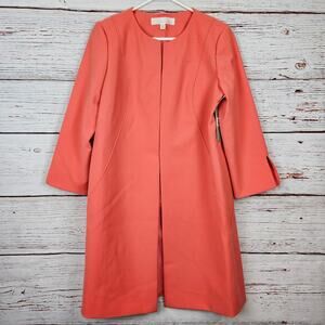 Emerson Rose Open Front 3/4 Sleeve Long Jacket Women M Coral NWT